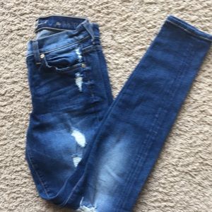 7 for all Mankind Distressed Skinny Jeans Size 26
